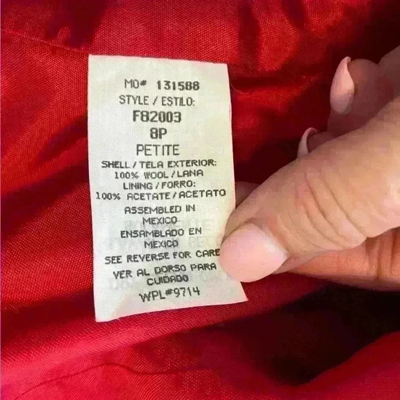 Vintage Sag Harbor 100% Wool Blazer Size 8P Red Career Interview Classic Work - Picture 10 of 10